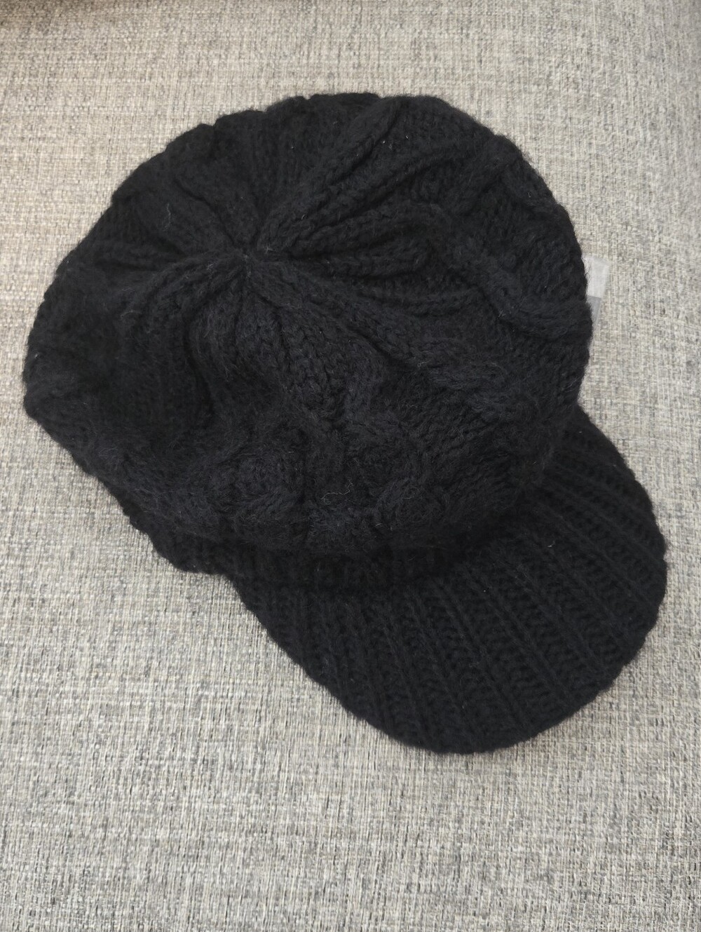 C.C Black Cable Knit Visor Hat